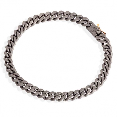 Bracelet Gourmette Mano J en titane et or 