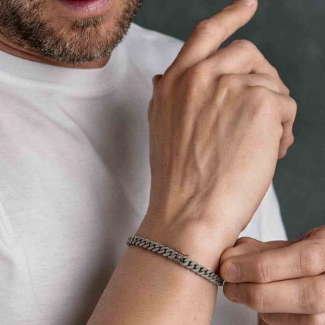 Bracelet Gourmette Mano J en titane et or 