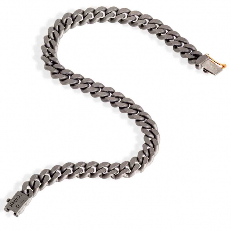 Bracelet Gourmette Mano J en titane et or 