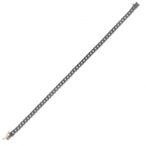 Bracelet Gourmette Mano J en titane -  or et Diamants Noirs