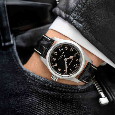 Bracelet Hamilton BLACK STRAP 22mm - Khaki Field