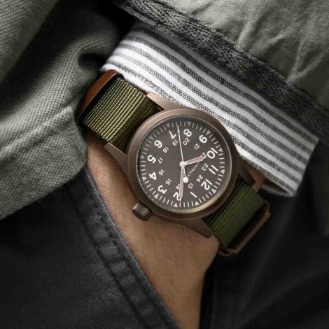 Bracelet Hamilton Nato Vert - Khaki Field