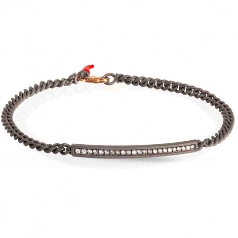 Bracelet Homme Mano J en titane et Or serti de diamants blancs