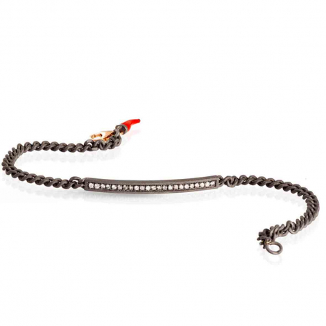 Bracelet Homme Mano J en titane et Or serti de diamants blancs