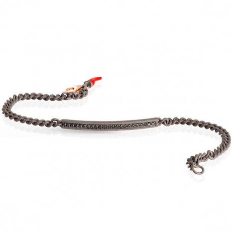 Bracelet Homme Mano J en titane et Or serti de diamants noirs