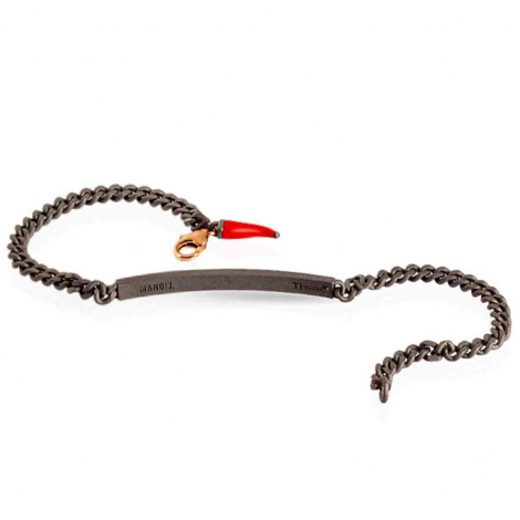 Bracelet Homme Mano J en titane et Or serti de Rubis