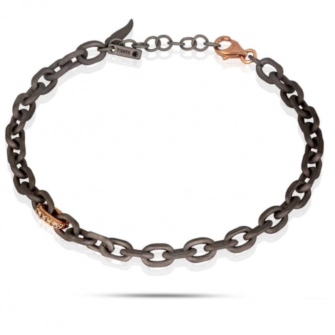 Bracelet Homme Mano J - Titane - Diamants Bruns