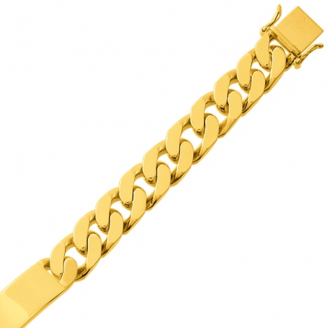 Bracelet identit homme or jaune 7mm