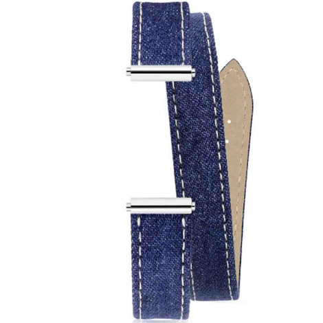 Bracelet interchangeable Herbelin tissu bleu 17048.78