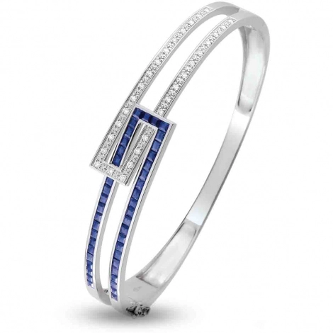 Bracelet Jonc diamants et saphirs