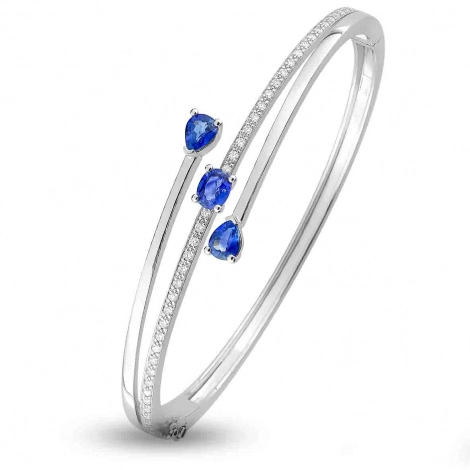 Bracelet Jonc diamants et saphirs