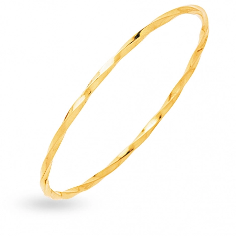 Bracelet jonc fil carr vrill massif 2mm