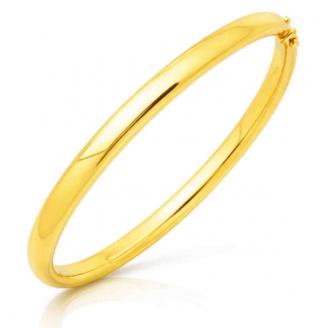 Bracelet Jonc En Or 18 Carats (750 Millièmes) - Poids 12,21g - Motifs Décoratifs - Occasion Avec Poinçon
