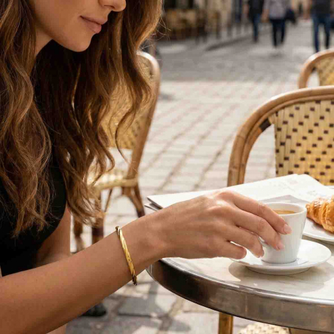 Bracelet Jonc or ouvrant 4 mm