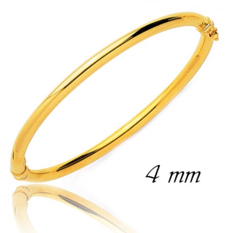 Bracelet Jonc or ouvrant 4 mm en Or Jaune 4.5g large de 4 mm Aurèlie - 640010