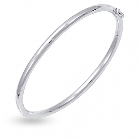 Bracelet Jonc Argent 925 Rhodié Avec Zircon Rose - Bijou Femme Style Baroque Ouvert