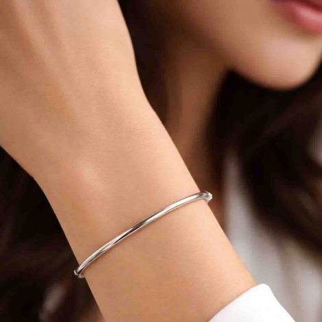 Bracelet jonc ouvrant or blanc