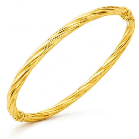 Bracelet jonc ouvrant torsad� or jaune � combiner