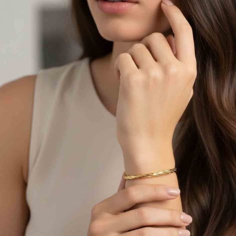 Bracelet jonc ouvrant torsad or jaune