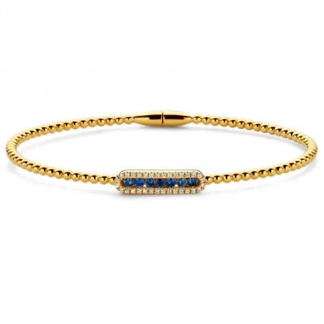 Bracelet jonc saphir bleu et diamants