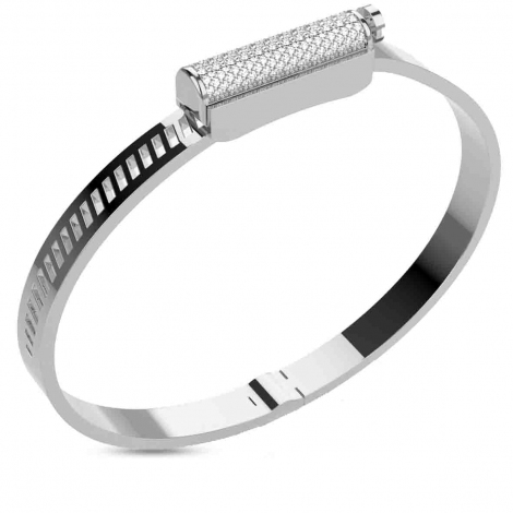 Bracelet Jonc Unknow Brand Love Affair Diamants - Argent - Cordélie - LAAG21