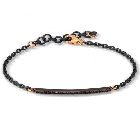 Bracelet Mano J en Titane et Or serti de diamants noirs  combiner