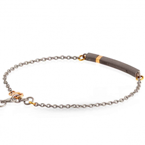 Bracelet Mano J en Titane et Or serti de  diamants noirs