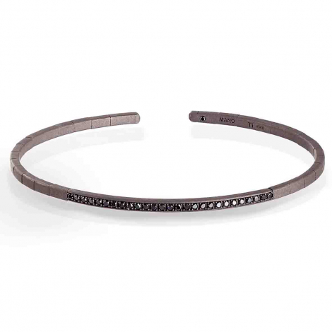 Bracelet Mano J - Titane et Diamants Noirs
