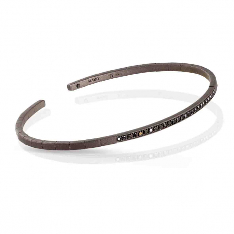 Bracelet Mano J - Titane et Diamants Noirs