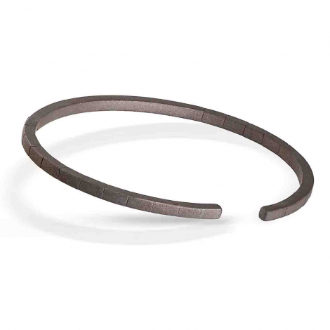 Bracelet Mano J - Titane et Diamants Noirs
