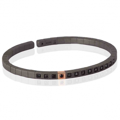 Bracelet Mano J - Titane et Diamants Noirs