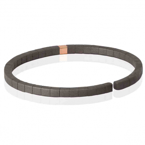 Bracelet Mano J - Titane et Diamants Noirs