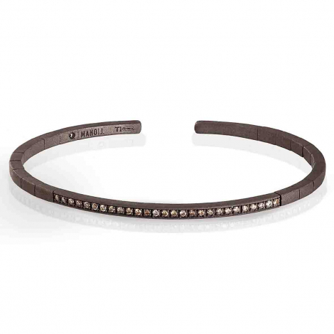Bracelet Mano J - Titane et Diamants Noirs à combiner