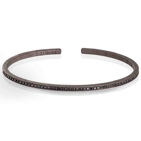 Bracelet Mano J - Titane et Diamants Noirs à combiner