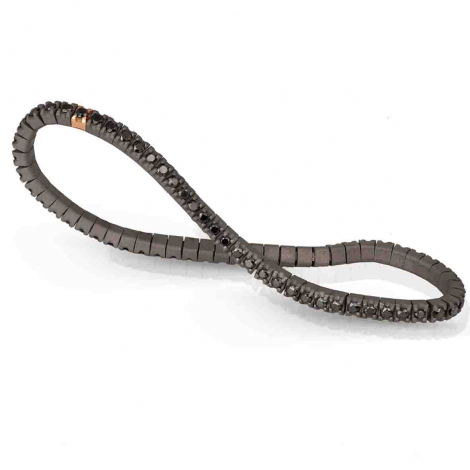 Bracelet Mano J - Titane et Diamants Noirs