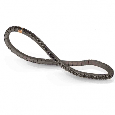 Bracelet Mano J - Titane et Diamants Noirs