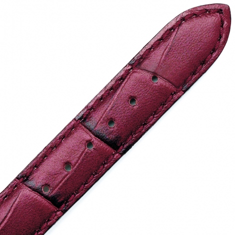 Bracelet Montre veau faon croco Bordeaux