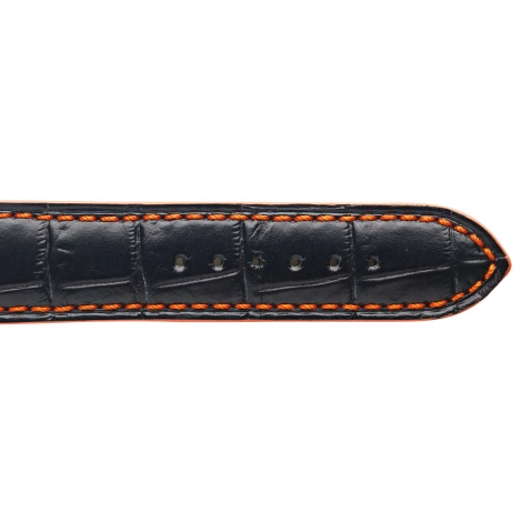 Bracelet Montre veau faon croco fil orange