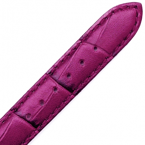 Bracelet Montre veau faon croco Fuchsia