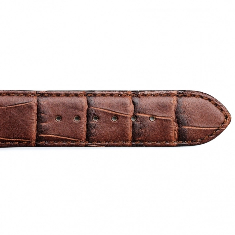 Bracelet Montre veau faon croco Marron