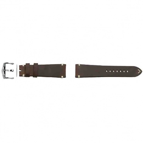 Bracelet Montre ZRC Cuir Vachette Marron Vintage - Coutures crues