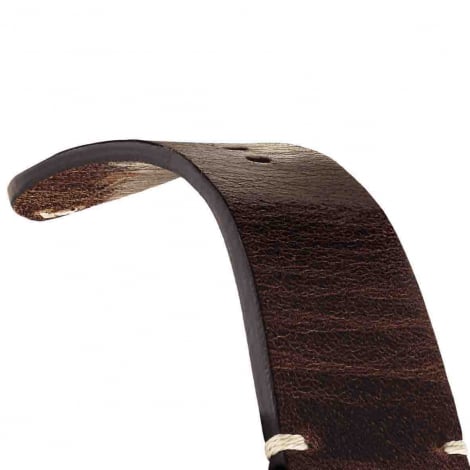 Bracelet Montre ZRC Cuir Vachette Marron Vintage - Coutures crues