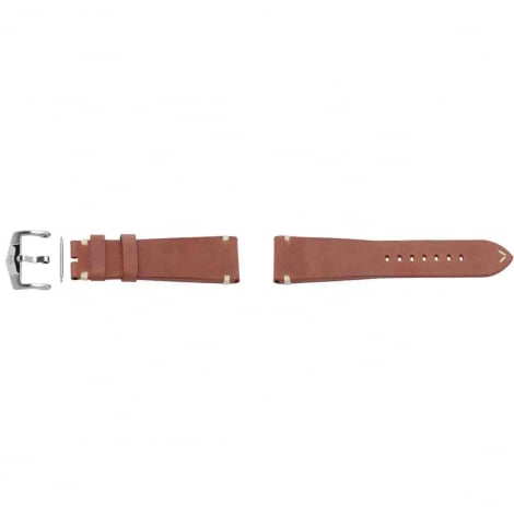 Bracelet Montre ZRC Cuir Vachette Orange Vintage - Coutures crues  combiner