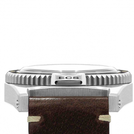 Bracelet Montre ZRC Cuir Vachette Orange Vintage - Coutures crues