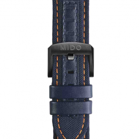 Bracelet Multifort TV Big Date tissu et cuir bleu 22mm 