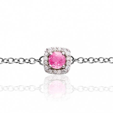 Bracelet One More saphir rose et diamants 