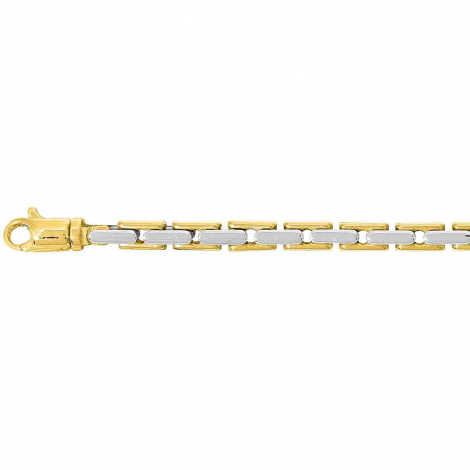 Bracelet or jaune et blanc 3.5mm
