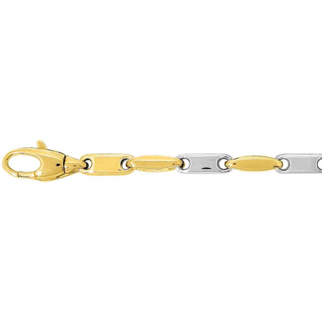 Bracelet or jaune et blanc 3mm