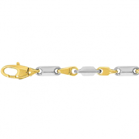 Bracelet or jaune et blanc 3mm