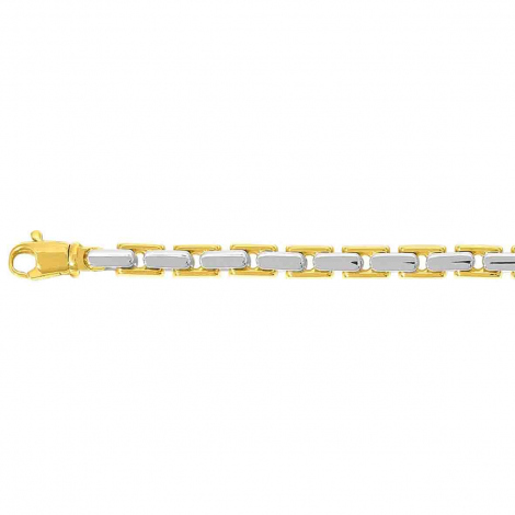 Bracelet or jaune et blanc 4.5mm